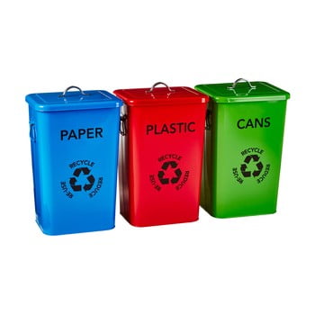 Set 3 coșuri pentru reciclare premier housewares recycle bins