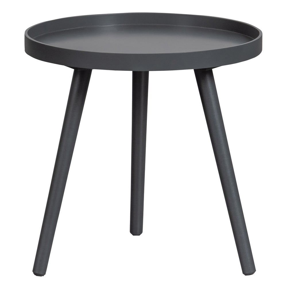 Tmavě šedý odkládací stolek WOOOD Sasha, ø 41 cm