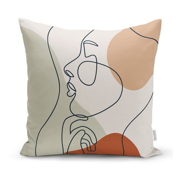 Povlak na polštář Minimalist Cushion Covers Pastel Drawing Face, 45 x 45 cm