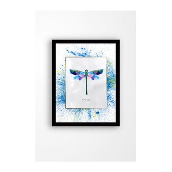 Tablou pe pânză în ramă neagră tablo center dragonfly, 29 x 24 cm