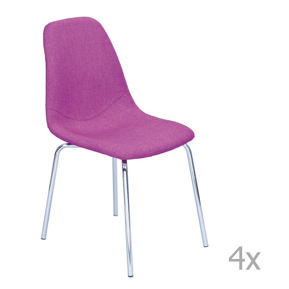 Sada 4 růžových jídelních židlí 13Casa Malaga