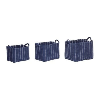 Set 3 coșuri depozitare hübsch gatto, albastru închis