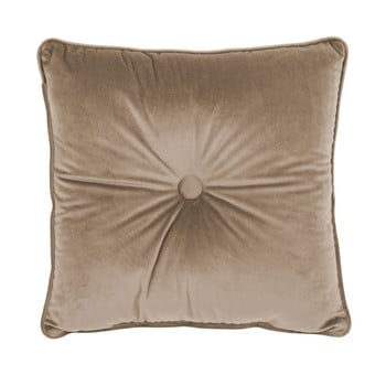 Pernă tiseco home studio velvet button, 45 x 45 cm, maro deschis