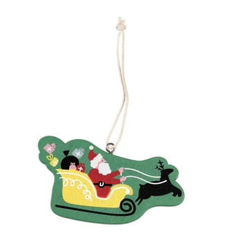 Decorațiune din lemn pentru bradul de crăciun rex london sleigh