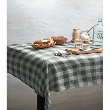 Față de masă linen couture lino green vichy, 140 x 200 cm