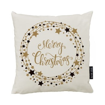 Pernă cu husă din bumbac crăciun butter kings stars wreath, 50 x 50 cm