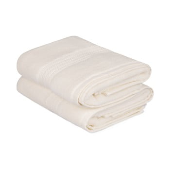 Set 2 prosoape pentru mâini mira, 90 x 50 cm, crem alb