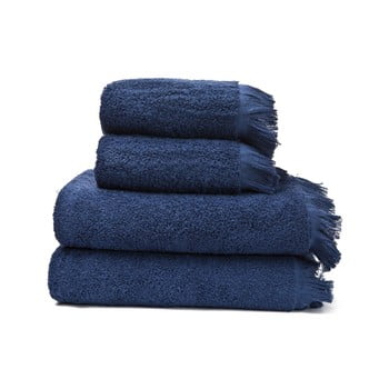 Set 2 prosoape și 2 prosoape de baie din 100% bumbac bonami, 50 x 90 + 70 x 140 cm, bleumarin