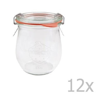 Set 12 borcane cu capac ermetic weck tulpe, 220 ml