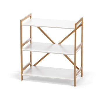 Etajeră cu structură din bambus pe 3 nivele loomi.design lora, alb