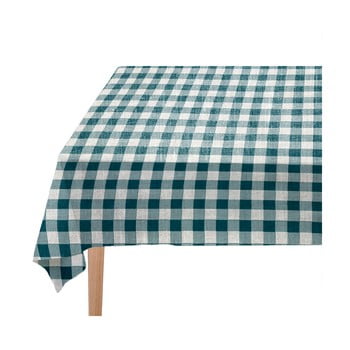Față de masă linen couture turquoise vichy, 140 x 140 cm