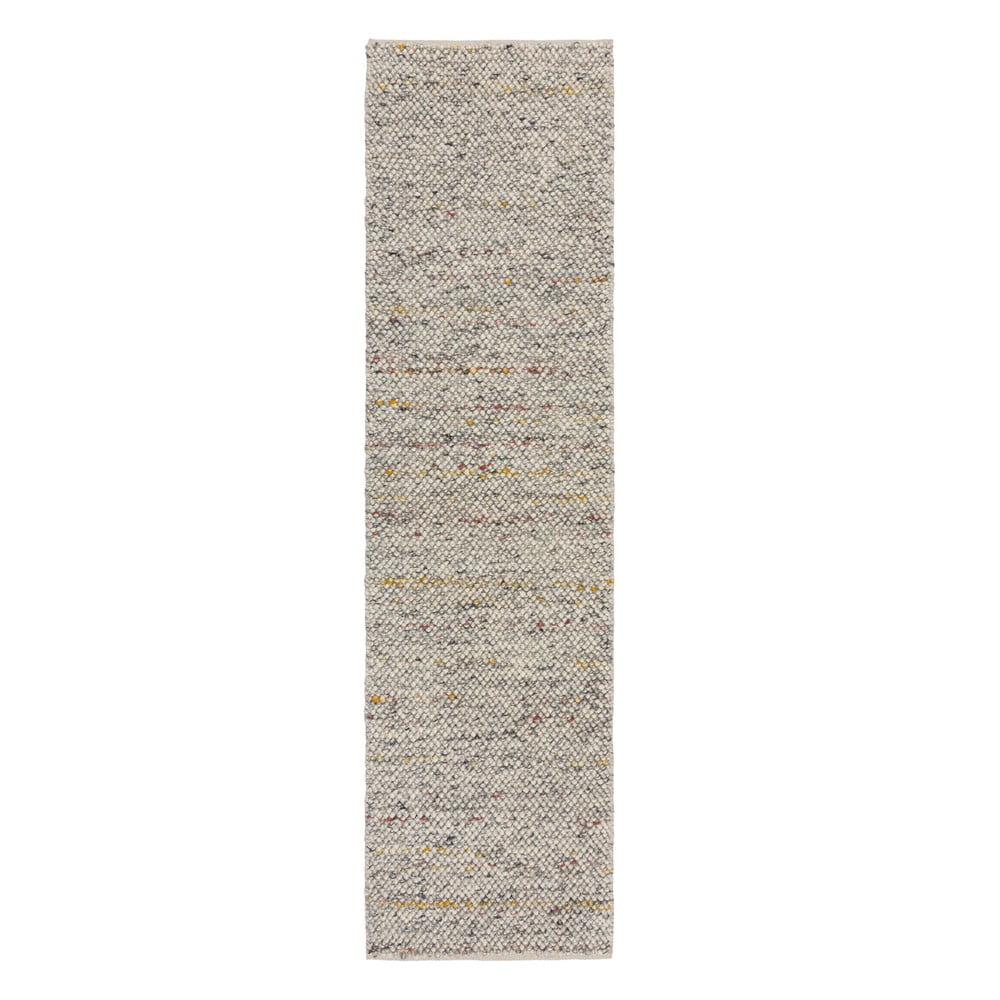 Krémový ručně tkaný běhoun s příměsí vlny 60x230 cm Minerals – Flair Rugs