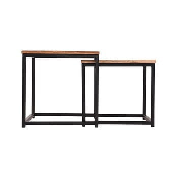 Set 2 măsuțe din lemn de mango label51 twain, ⌀ 45 cm a ⌀ 39 cm