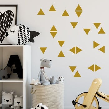 Set autocolante de perete north carolina scandinavian home decors triangle, auriu