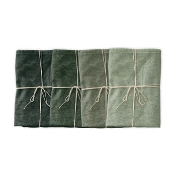 Set 4 șervețele textile linen couture green gradient, lățime 40 cm