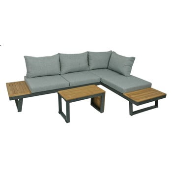 Set mobilier de grădină din 3 piese, cadru din aluminiu addu felice, gri