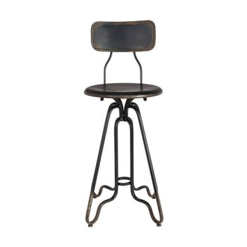 Scaun metalic dutchbone ovid, înălțime 88 cm, negru