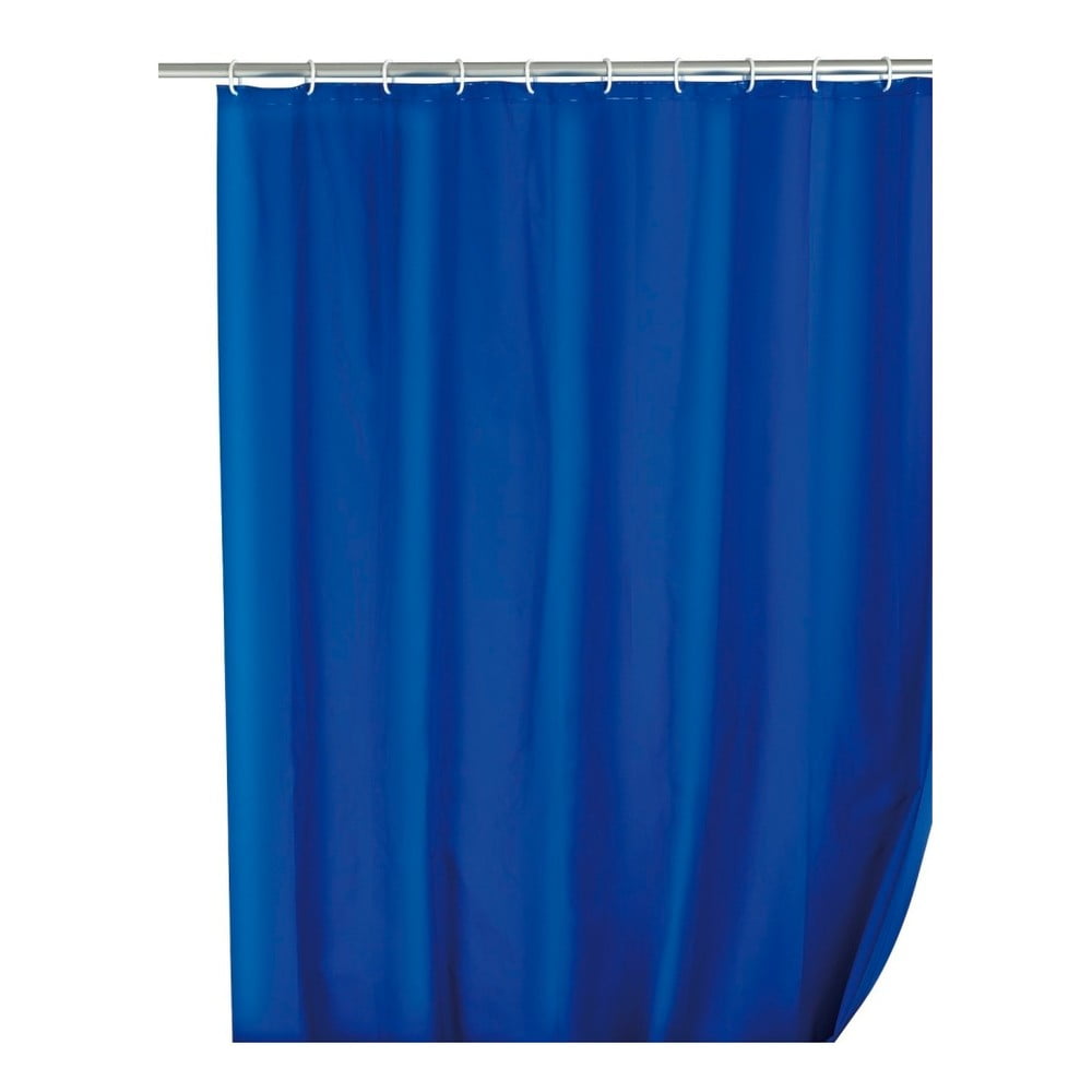 Modrý sprchový závěs Wenko Simplera, 180 x 200 cm