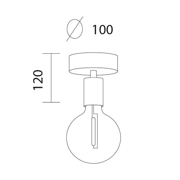 Černé stropní svítidlo Bulb Attack Cero