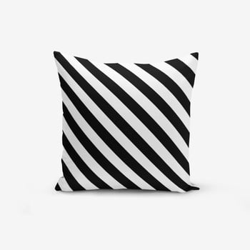 Față de pernă cu amestec din bumbac minimalist cushion covers black white seriti, 45 x 45 cm, negru - alb