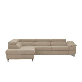 Canapea extensibilă cu înveliș de catifea windsor & co sofas gamma, pe partea stângă, maro gri