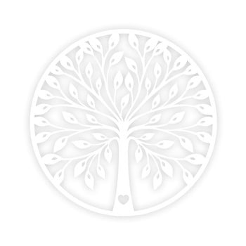 Decorațiune de perete Tree, alb