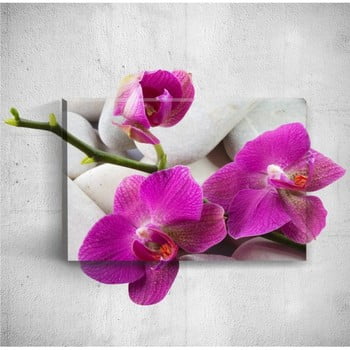 Tablou de perete 3d mosticx pebbles with three flowers, 40 x 60 cm