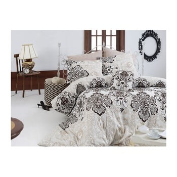 Lenjerie din bumbac ranforce pentru pat de o persoană luxury brown, 140 x 200 cm