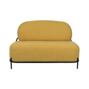 Canapea cu 2 locuri white label polly, galben