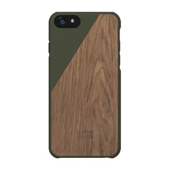 Husă pentru iPhone 6 și 6S Plus Native Union Clic Wooden, verde închis - detalii din lemn