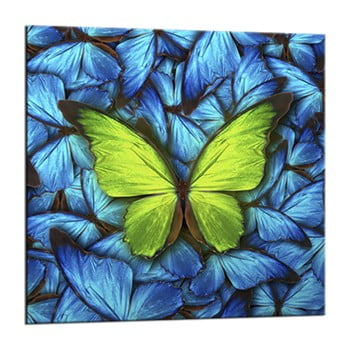 Tablou styler glasspik blue butterfly, 20 x 20 cm