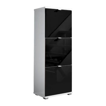 Pantofar cu sertare germania colorado, înălțime 132 cm, alb - negru