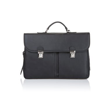 Servietă din piele pentru bărbați Ferruccio Laconi Brief, negru