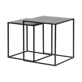 Set 2 măsuțe auxiliare woood ziva, negru