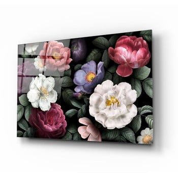 Tablou din sticlă insigne flowers