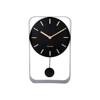 Ceas de perete cu pendul karlsson charm, înălțime 32,5 cm, negru
