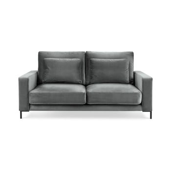 Canapea cu tapițerie de catifea interieur 86 seine, 158 cm, gri deschis