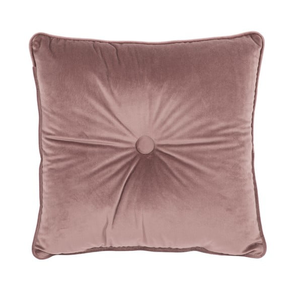 Starorůžový polštář Tiseco Home Studio Velvet Button, 45 x 45 cm