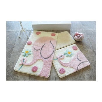 Set 3 covorașe de baie alessia buyuk fil pink