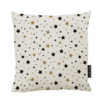 Pernă cu husă din bumbac crăciun butter kings golden stars, 50 x 50 cm