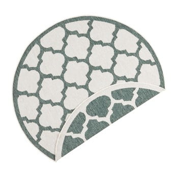 Covor reversibil adecvat interior/exterior bougari palermo, ⌀ 140 cm, verde-crem