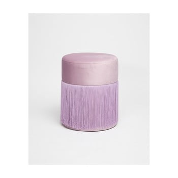 Puf cu husă din catifea velvet atelier, ø 36 cm, lila