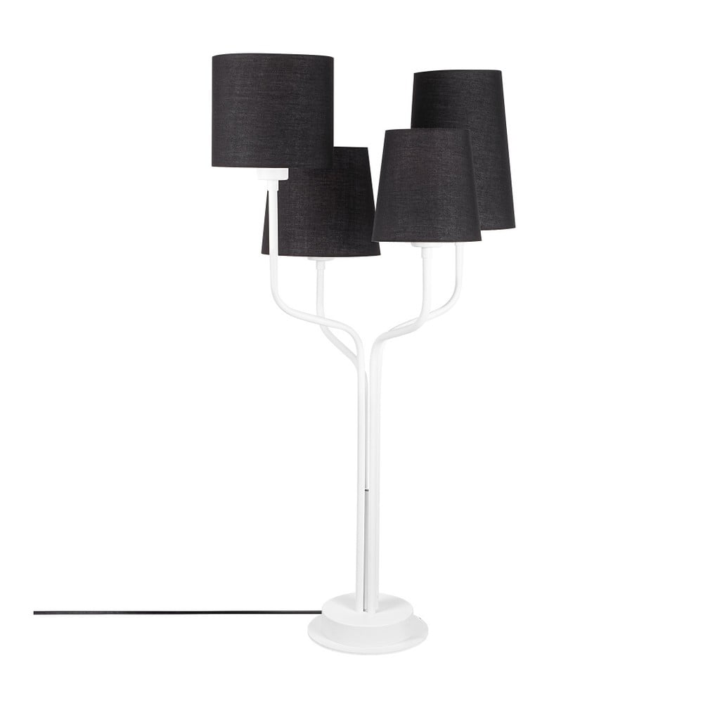 Bílá kovová stolní lampa s černými stínidly Opviq lights Aposto