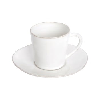 Ceașcă din gresie ceramică și farfurioară costa nova, 190 ml, alb