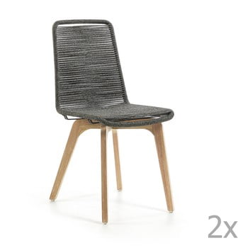 Set 2 scaune la forma glendon, gri deschis