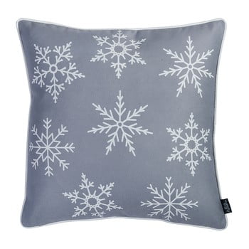 Față de pernă apolena honey snowflake, 45 x 45 cm, gri