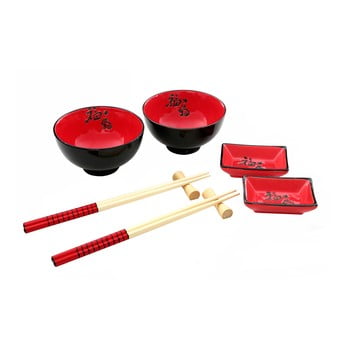 Set chinezesc pentru 2 persoane premier housewares, roșu - negru