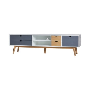 Masă tv cu detalii gri marckeric mila, 180 x 37 cm
