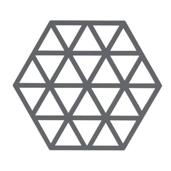 Suport din silicon pentru vase fierbinți zone triangles, gri