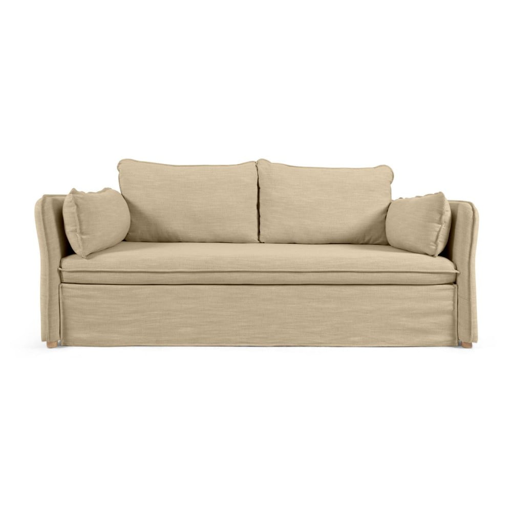 Béžová rozkládací pohovka 210 cm Tanit – Kave Home